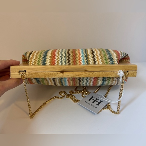 Haute Hippie Striped Clutch with Chain - Picture 5 of 8